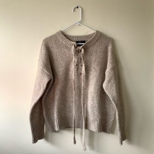 Zara wool chunky sweater with front tie